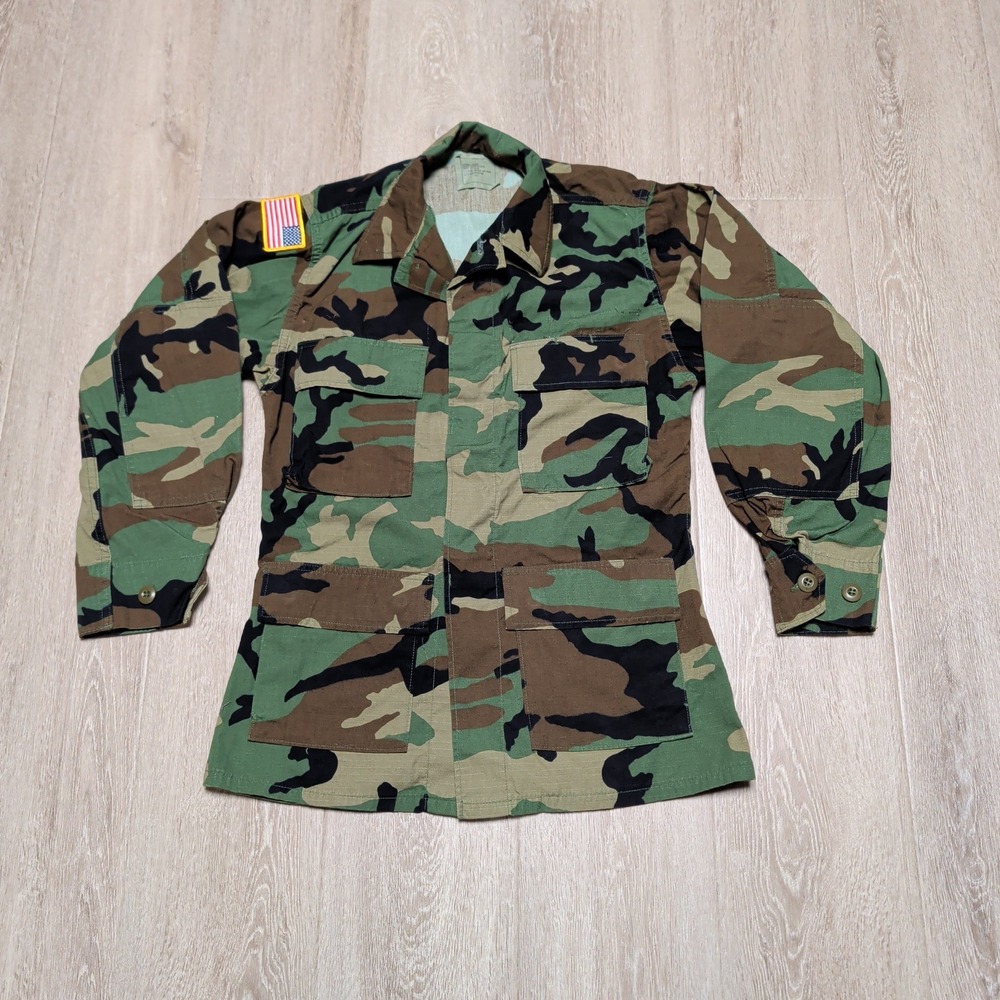 Vintage American Apparel US Military Combat Coat Mens XS Short Camo BDU Jacket